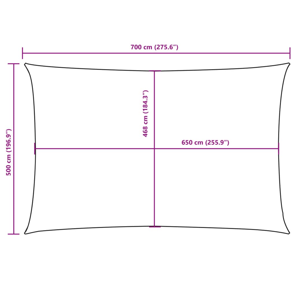 Sonnensegel Oxford-Gewebe Rechteckig 5x7 m Orange