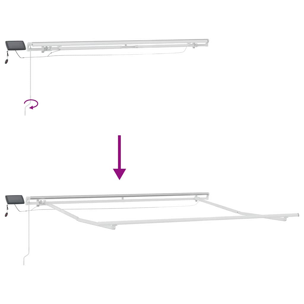 Markisenrahmen mit LED-Lichtleisten Weiß 300 x 250 cm Aluminium