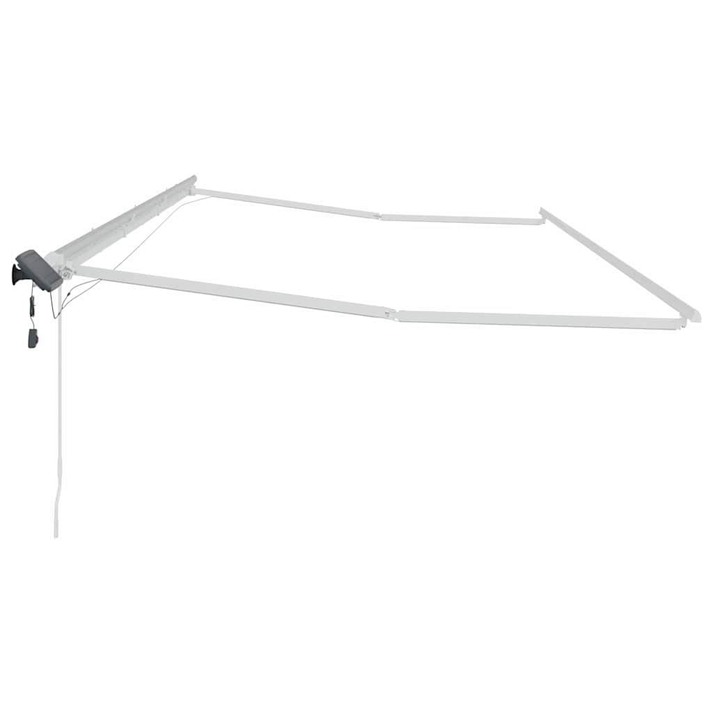 Markisenrahmen mit LED-Lichtleisten Weiß 600 x 300 cm Aluminium