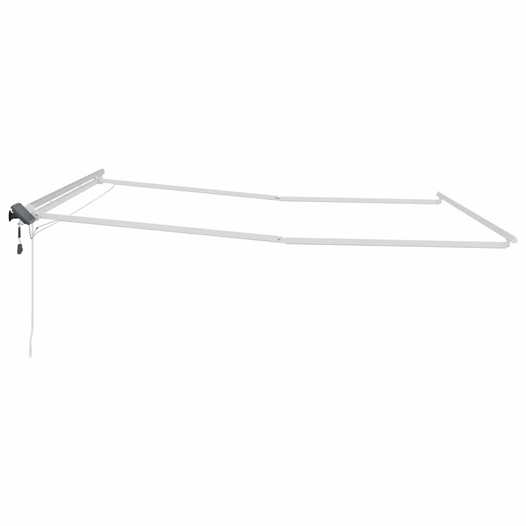 Markisenrahmen mit LED-Lichtleisten Weiß 450 x 350 cm Aluminium