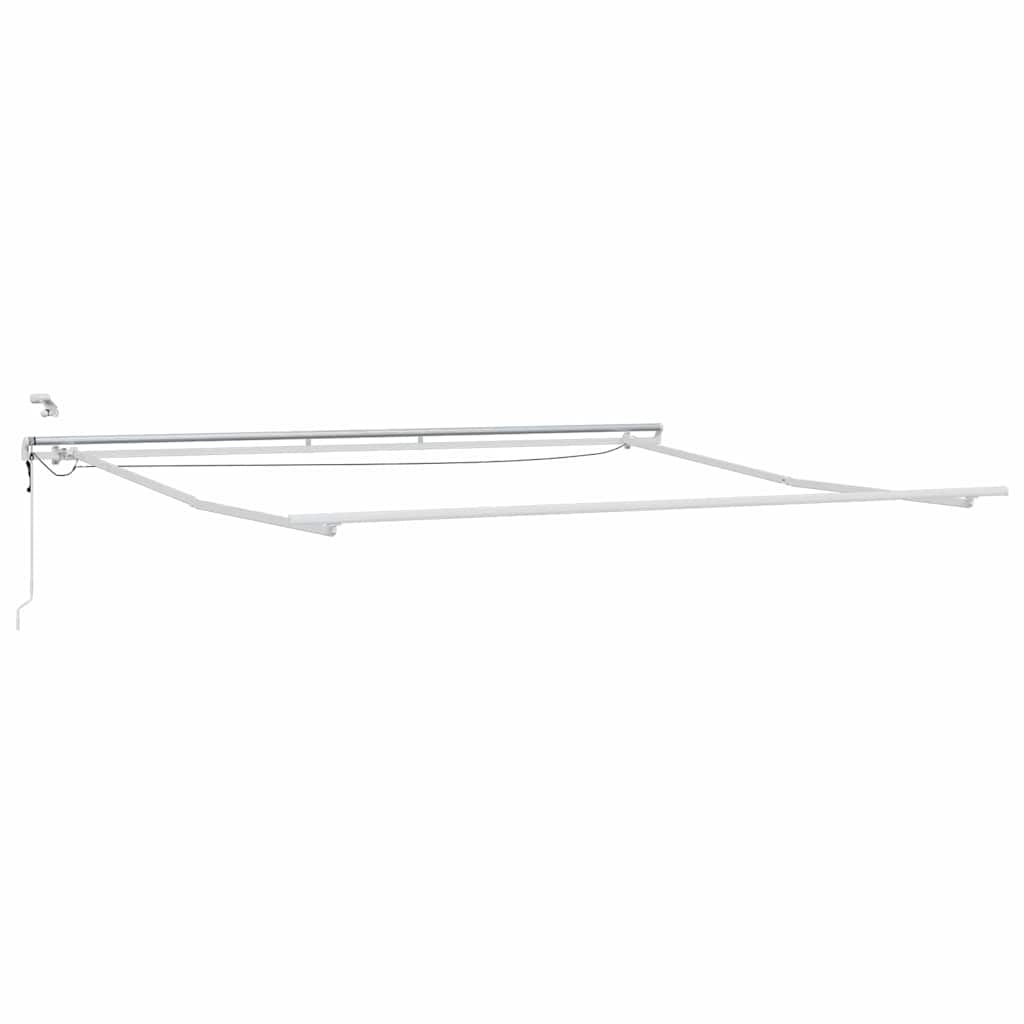 Markisenrahmen mit LED-Lichtleisten Weiß 450 x 350 cm Aluminium
