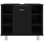 Badezimmerschrank Schwarz 60x32x53,5 cm Holzwerkstoff