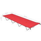 Campingliege 180x60x19 cm Oxford-Gewebe und Stahl Rot