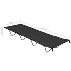 Campingbetten 2 Stk. 180x60x19 cm Oxford-Gewebe Stahl Schwarz