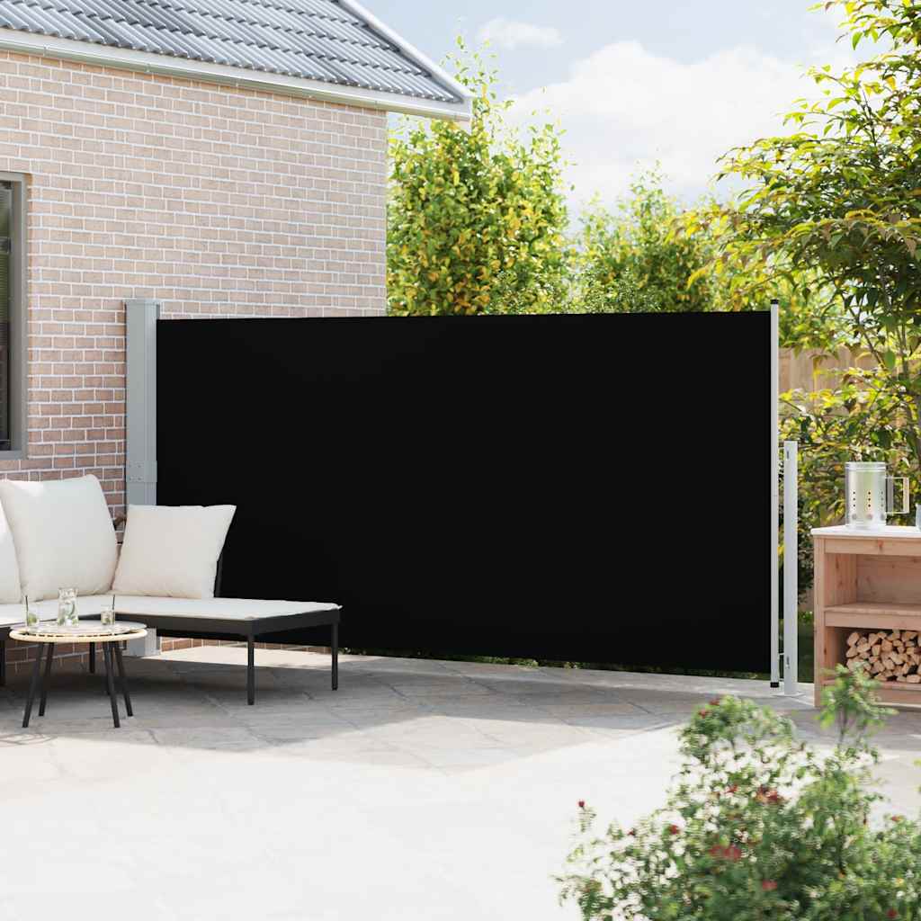 Seitenmarkise Ausziehbar 180x500 cm Schwarz