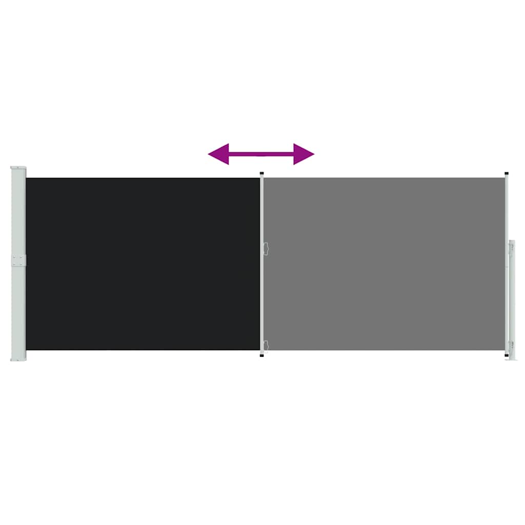 Seitenmarkise Ausziehbar 180x500 cm Schwarz