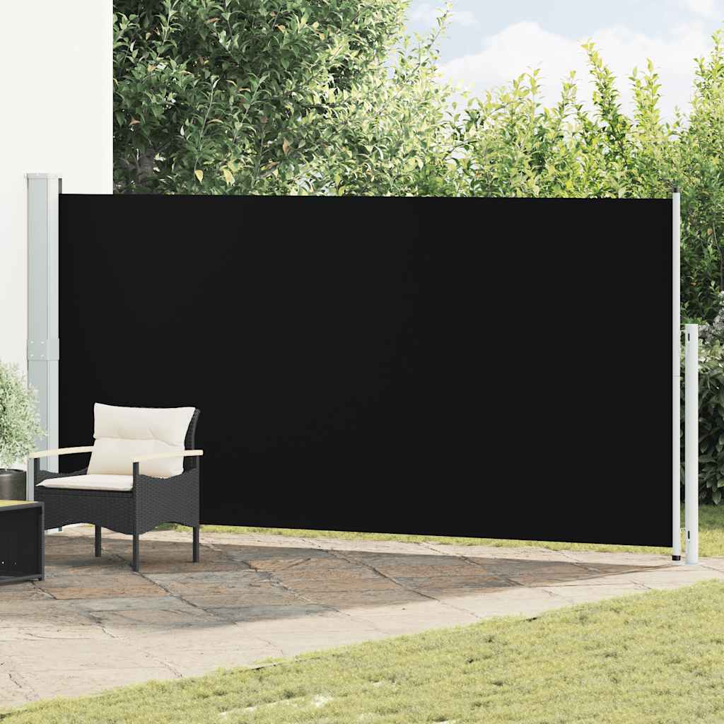 Seitenmarkise Ausziehbar 180x500 cm Schwarz