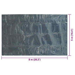 vidaXL Treibende Pool-Solarplane PE 800x500 cm Schwarz und Blau