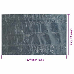 vidaXL Treibende Pool-Solarplane PE 1200x600 cm Schwarz und Blau
