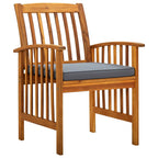 Garten-Essstühle 2 Stk. mit Kissen Massivholz Akazie