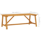 Garten-Esstisch 206x100x74 cm Akazie Massivholz