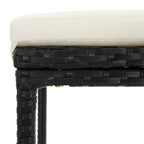 Barhocker mit Kissen 2 Stk. Schwarz Poly Rattan
