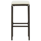 Barhocker mit Kissen 6 Stk. Braun Poly Rattan