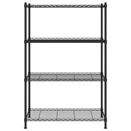 Lagerregal mit 4 Böden 90x35x137 cm Schwarz 200 kg