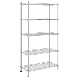 Lagerregal mit 5 Böden 90x35x180 cm Chrom 250 kg