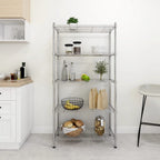Lagerregal mit 5 Böden 90x35x180 cm Chrom 250 kg