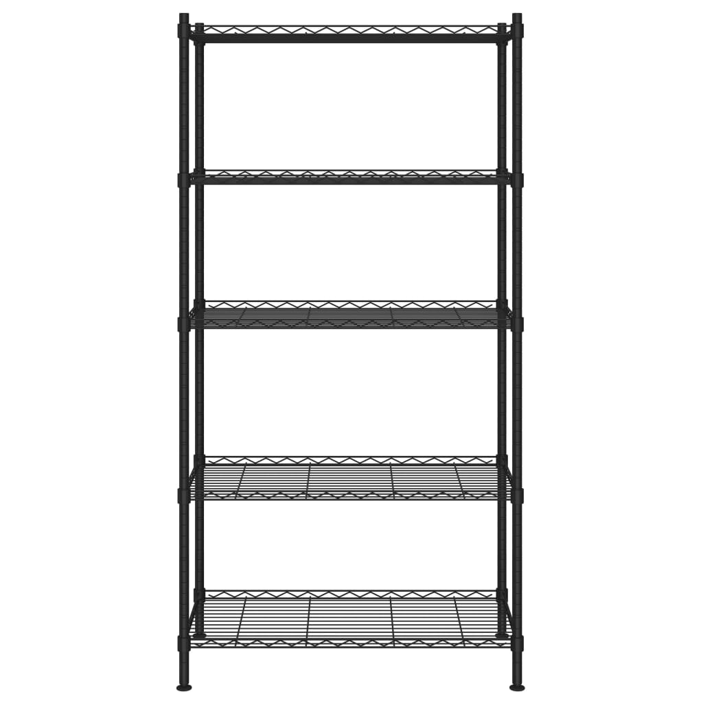 Lagerregal mit 5 Böden 90x35x180 cm Schwarz 250 kg