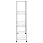 Lagerregal mit 4 Böden und Rollen 90x35x142 cm Chrome 200 kg
