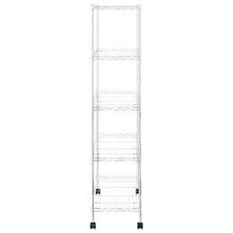 Lagerregal mit 5 Böden und Rollen 75x35x155 cm Chrom 250 kg