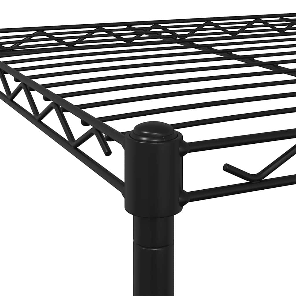 Lagerregal mit 5 Böden und Rollen 75x35x155 cm Schwarz 250 kg