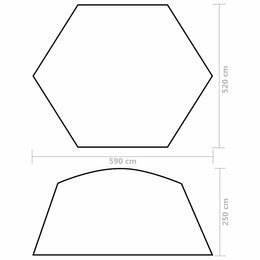 vidaXL Pool-Zelt Stoff 590x520x250 cm Gelb