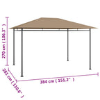 Pavillon 384x281x270 cm Taupe 180 g/m²
