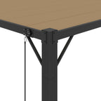 Pergola mit Lamellendach 3x3 m Taupe Stoff und Aluminium