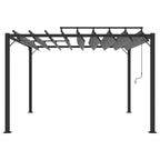 Pergola mit Lamellendach 3x3 m Anthrazit Stoff und Aluminium
