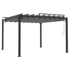 Pergola mit Lamellendach 3x3 m Anthrazit Stoff und Aluminium
