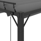 Pergola mit Lamellendach 3x3 m Anthrazit Stoff und Aluminium