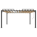 Pergola mit Lamellendach 3x4 m Taupe Stoff und Aluminium