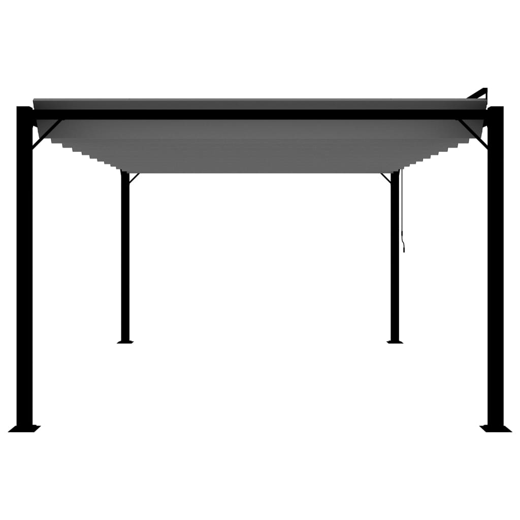 Pergola mit Lamellendach 3x4 m Anthrazit Stoff und Aluminium