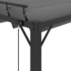 Pergola mit Lamellendach 3x4 m Anthrazit Stoff und Aluminium