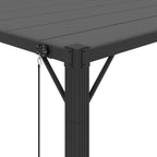 Pergola mit Lamellendach 3x4 m Anthrazit Stoff und Aluminium