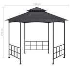 Pavillon mit Seitenwänden 3,1x2,7 m Anthrazit