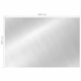 vidaXL Rechteckige Poolabdeckung 600x400 cm PE Silbern