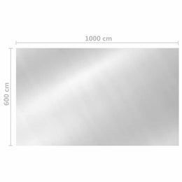 vidaXL Rechteckige Poolabdeckung 1000x600 cm PE Silbern
