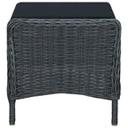 Gartensessel Verstellbar mit Fußhocker Poly-Rattan Dunkelgrau