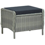 Verstellbarer Gartensessel mit Fußhocker Poly Rattan Hellgrau