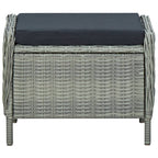 Verstellbarer Gartensessel mit Fußhocker Poly Rattan Hellgrau