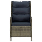 Verstellbarer Gartensessel mit Fußhocker Poly Rattan Braun