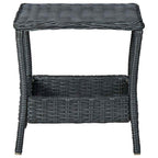 Gartentisch Dunkelgrau 45x45x46,5 cm Poly Rattan