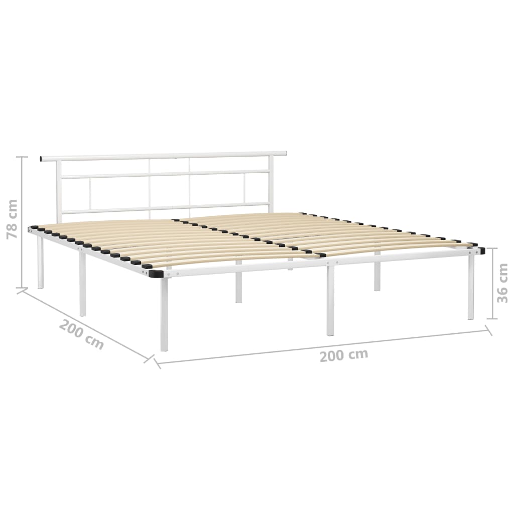 Bettgestell Weiß Metall 200x200 cm