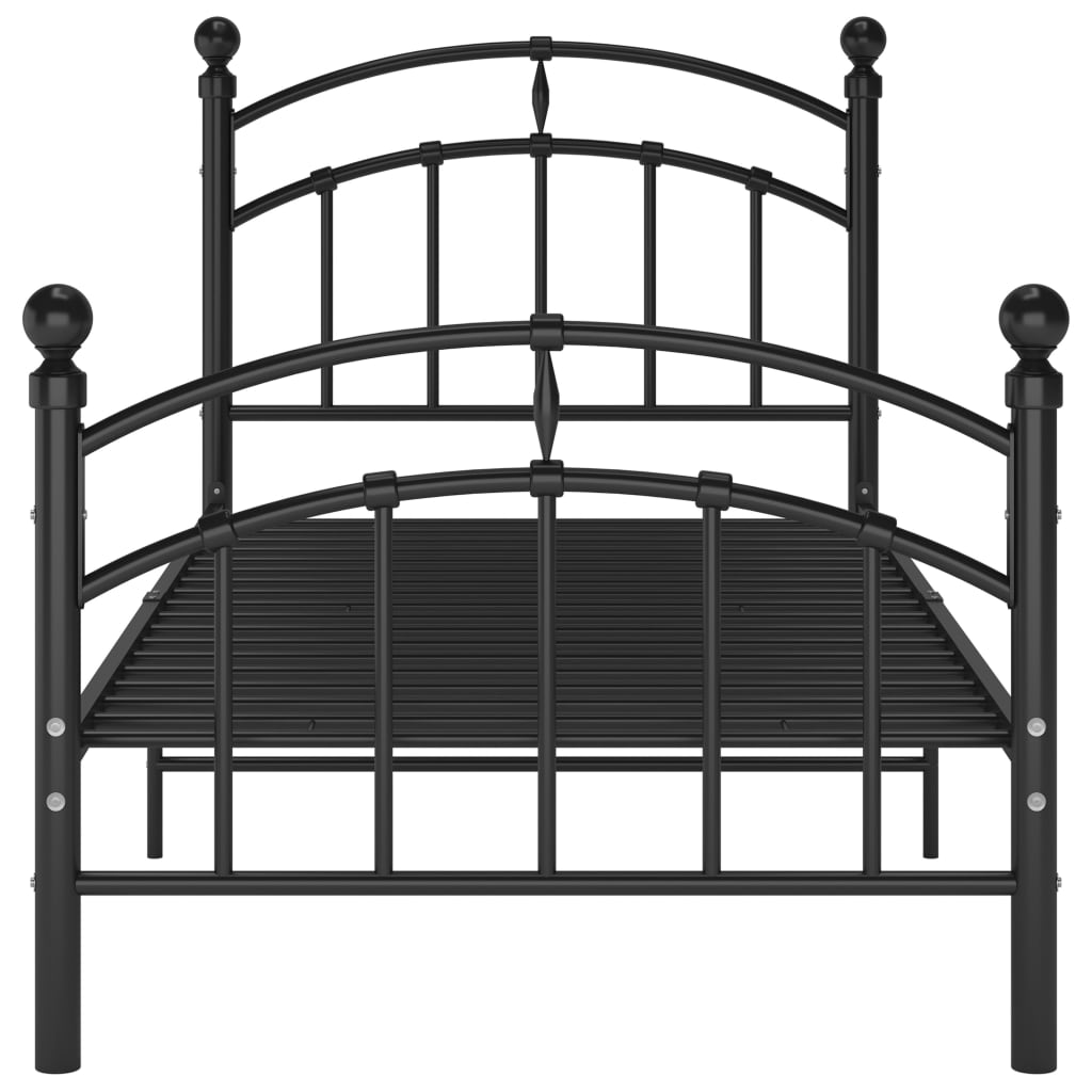 Bettgestell Schwarz Metall 100x200 cm