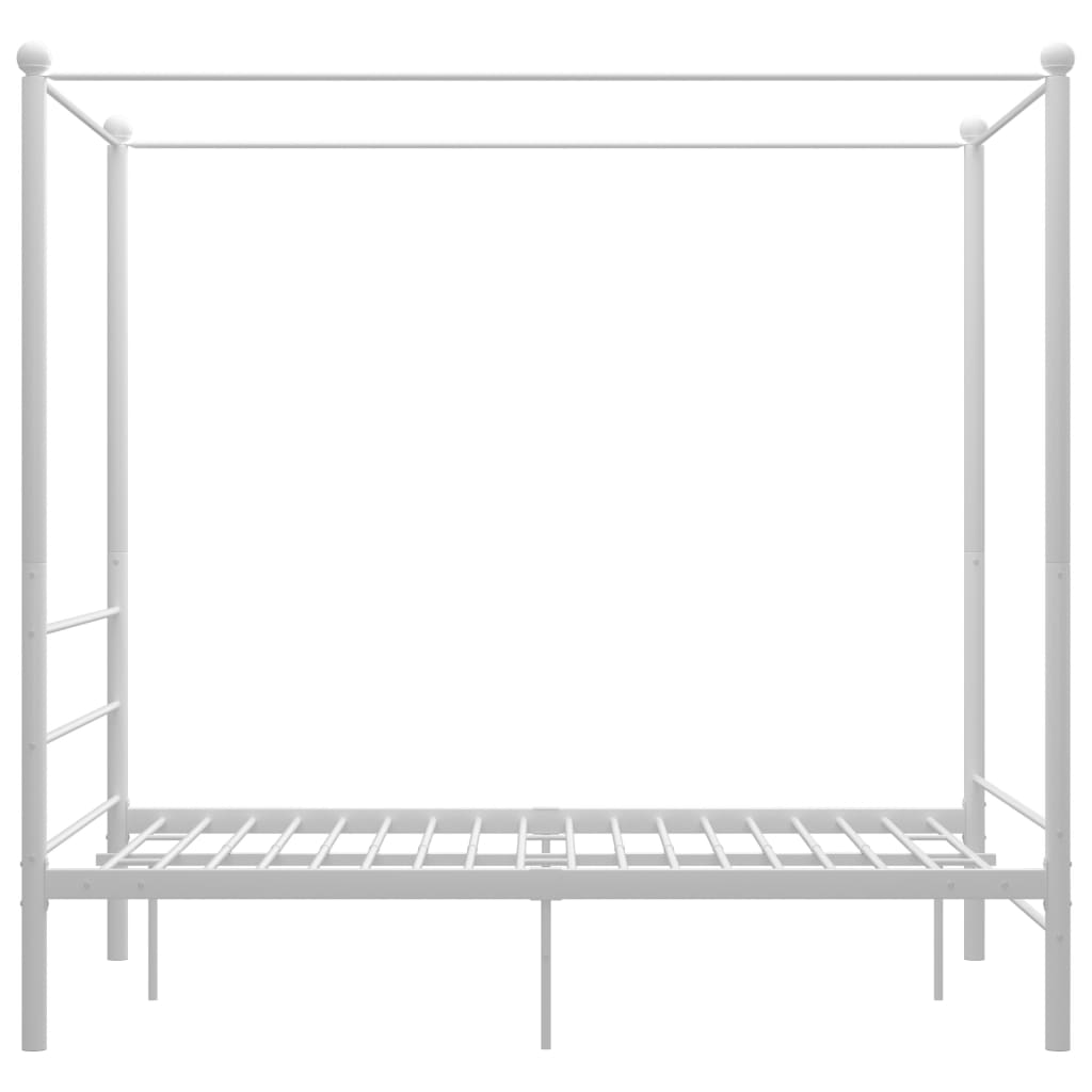 Himmelbett Weiß Metall 140x200 cm