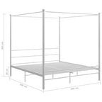 Himmelbett Weiß Metall 200x200 cm