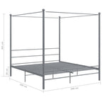Himmelbett Grau Metall 200x200 cm