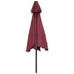 Sonnenschirm mit LED-Beleuchtung Stahl-Mast 300 cm Bordeauxrot