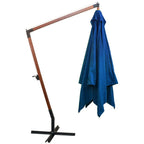 Ampelschirm mit Mast Azurblau 3x3 m Massivholz Tanne