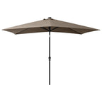 Sonnenschirm mit LEDs und Stahl-Mast Taupe 2x3 m